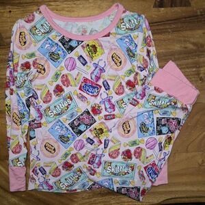 Candy Themed Long Sleeve Shirt & Pants Bamboo PJ Set Girls Size 4T NWOT